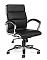 Offices To Go™ Luxehide Executive Bonded Leather Chair With Segmented Cushion, Black/Aluminum 1 thumbnail image