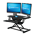 VersaDesk Power Riser Electric Height Adjustable Standing Desk Converter Desk Riser with Keyboard Tray & Device Stand, 32"W x 24"D, Black