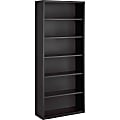 Lorell® Fortress 82"H 6-Shelf Contemporary Bookcase, Gray/Dark Finish, Standard Delivery