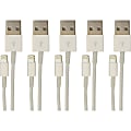 VisionTek Lightning to USB Cable For iPhone/iPad/iPod, 3.3 ft., Pack Of 5