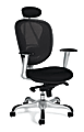 Offices To Go™ High-Back Chair, Mesh Back, 47"H x 25"W x 26"D, Black/Aluminum