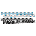 Barker Creek Double-Sided Border Strips, 3" x 35", Chevron Black/Blue, Set Of 24