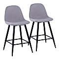 LumiSource Pebble Counter Stools, Black/Light Gray, Set Of 2 Stools