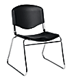 Offices To Go™ Stackable Chair, 31"H x 22 1/2"W x 22"D, Black/Chrome, Pack Of 2 1 thumbnail image