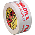 3M™ 3772 Printed Message Tape, 3" Core, 2" x 110 Yd., White/Red, Case Of 36