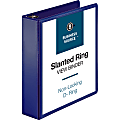 Business Source D-Ring View Binder, 2" Ring, 8 1/2" x 11", Navy