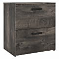 kathy ireland® Home by Bush Furniture City Park 27-1/4"W x 19-4/7"D Lateral 2-Drawer File Cabinet, Dark Gray Hickory, Standard Delivery