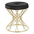 LumiSource Jasmine Vanity Stool, Gold/Black 1 thumbnail image