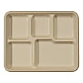 World Centric Fiber Trays, 5 Compartments, 1"H x 10-1/2"W x 8-1/2"D, Natural, Pack Of 400 Trays 1 thumbnail image