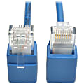 Tripp Lite Right-Angle Cat6 Gigabit Snagless Molded Slim UTP Ethernet Cable (RJ45 M/M) Blue 1 ft. (0.31 m) 1 thumbnail image