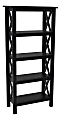 Linon Dallin 55"H 4-Shelf Home Office Bookcase, Black