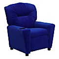 Flash Furniture Contemporary Kids Microfiber Recliner Accent Chair With Cup Holder, Blue 1 thumbnail image