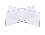 MARVEL 4-Way Table Divider, 24"H x 48"W x 47"D, Clear/Silver