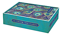 Punch Studio Decorative Thank You Note Cards With Envelopes, Peacock, Blank Inside, Pack Of 12 Cards 1 thumbnail image