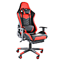 GameFitz Ergonomic Faux Leather Gaming Chair, Black/Red 1 thumbnail image