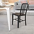 Flash Furniture Commercial-Grade Metal Indoor/Outdoor Chair, Black