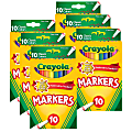 Crayola Fine Line Markers, Fine Point, Assorted Classic Colors, 10 Markers Per Pack, Set Of 6 Packs 1 thumbnail image