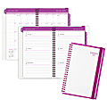 AT-A-GLANCE® Fashion Weekly/Monthly Planner, 4 7/8" x 8", 60% Recycled, Color Play, White/Purple, January to December 2017