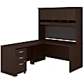 Bush Business Furniture 60"W L-Shaped Corner Desk With Hutch And Mobile File Cabinet, Mocha Cherry, Premium Installation