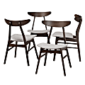 Baxton Studio 10466 Mid-Century Modern Dining Chairs, Light Gray, Set Of 4 Chairs