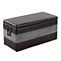 LumiSource Cobbler Storage Bench, 15”H x 34”W x 15”D, Black/Gray