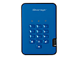 iStorage diskAshur² - SSD - encrypted - 256 GB - external (portable) - USB 3.1 - FIPS 197, 256-bit AES-XTS - ocean blue - TAA Compliant