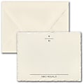 Custom Premium Stationery Flat Note Cards, 5-1/2" x 4-1/4", Simply Feather Deckle, Ecru-Ivory, Box Of 25 Cards 1 thumbnail image