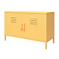 Ameriwood™ Home Cache 2-Door Metal Locker Accent Cabinet, 25-1/4”H x 39-3/8”W x 15-3/4”D, Yellow