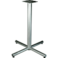 Lorell Hospitality 36" Bistro-Height Tabletop X-leg Base - Metallic Silver X-shaped Base - 40.75" Height x 32" Width - Assembly Required - 1 Each