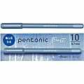 Pentonic Frosted Barrel Ballpoint Pens - 0.7 mm Fine Pen Point - Blue Ink - Frost, Blue Barrel - 10 / Box 1 thumbnail image