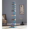 SEI Furniture Spine Tower Shelf, 65 1/4"H x 15 3/4"W x 16"D, Bright Cyan