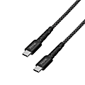 iHome Nylon Braided USB-C To USB-C Cable, 6', Black