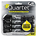 Quartet® EnduraGlide® Dry-Erase Markers, Chisel, Black, Pack Of 4