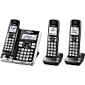 Panasonic® Link2Cell DECT 6.0 Cordless Telephone With Answering Machine And Dual Keypad, 3 Handsets, KX-TGF573S