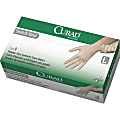 Medline Powder-free Stretch Vinyl Exam Gloves - Large Size - Vinyl - Cream - Stretchable, Powder-free, Latex-free, Non-sterile, Beaded Cuff, 150/PK 1 thumbnail image