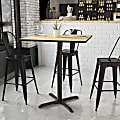 Flash Furniture Square Laminate Table Top With Bar Height Table Base, 43-3/16”H x 36”W x 36”D, Natural
