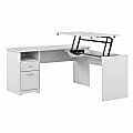 Bush® Furniture Cabot 3-Position Sit-To-Stand Height-Adjustable L-Shaped Desk, 60"W, White, Standard Delivery 1 thumbnail image
