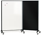 Quartet® Motion® Room Divider With DuraMax® Porcelain Magnetic Dry-Erase Whiteboard Surface, 48" x 72", Metal Frame With Graphite Finish