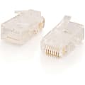 C2G RJ45 Cat5E Modular Plug for Round Stranded Cable Multipack (100-Pack) - 1 Pack - 1 x RJ-45 Network Male - Clear 1 thumbnail image