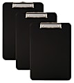 Office Depot® Brand Acrylic Clipboard, 9" x 12-1/2", Black, Pack Of 3