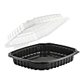 Anchor Packaging Culinary Basics® Microwavable Containers, 1.12 Qt, Black/Clear, Pack Of 100 Containers