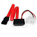 StarTech.com 12in Slimline SATA to SATA w/ LP4 Adapter - Connect a slimline SATA drive to a standard SATA motherboard connector 1 thumbnail image