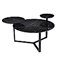 SEI Saxelby Faux Marble Cocktail Table, 20-1/4"H x 43"W x 33"D, Black