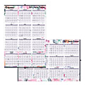 2027 Blueline Colorful Laminated, Reversible And Erasable Yearly Wall Planner, 24" x 36", 100% Recycled, Passion, January To December, Total Qty 1 1 thumbnail image