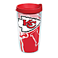 Tervis NFL Tumbler With Lid, 16 Oz, Kansas City Chiefs, Clear