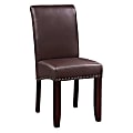 Office Star Parsons Faux Leather Dining Accent Chair, Antique Bronze/Cocoa