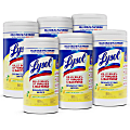 Lysol® Disinfecting Wipes, Lemon & Lime Blossom Scent, 80 Sheets Per Tub, Box Of 6