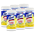 Lysol® Disinfecting Wipes, Lemon & Lime Blossom Scent, 80 Sheets Per Tub, Box Of 6