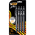 BIC® Gel-ocity Quick-Dry Retractable Gel Pens, Medium Point, 0.7 mm, Black Barrel, Black Ink, Pack Of 4 Pens 1 thumbnail image