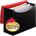 Smead Letter Expanding File - 8 1/2" x 11" - 12 Internal Pocket(s) - Polypropylene - Red, Black - 1 Each 1 thumbnail image